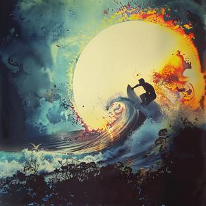 poster  man  surfing  wave  chromolithography  action  water  sport  dynamic  art 1041003