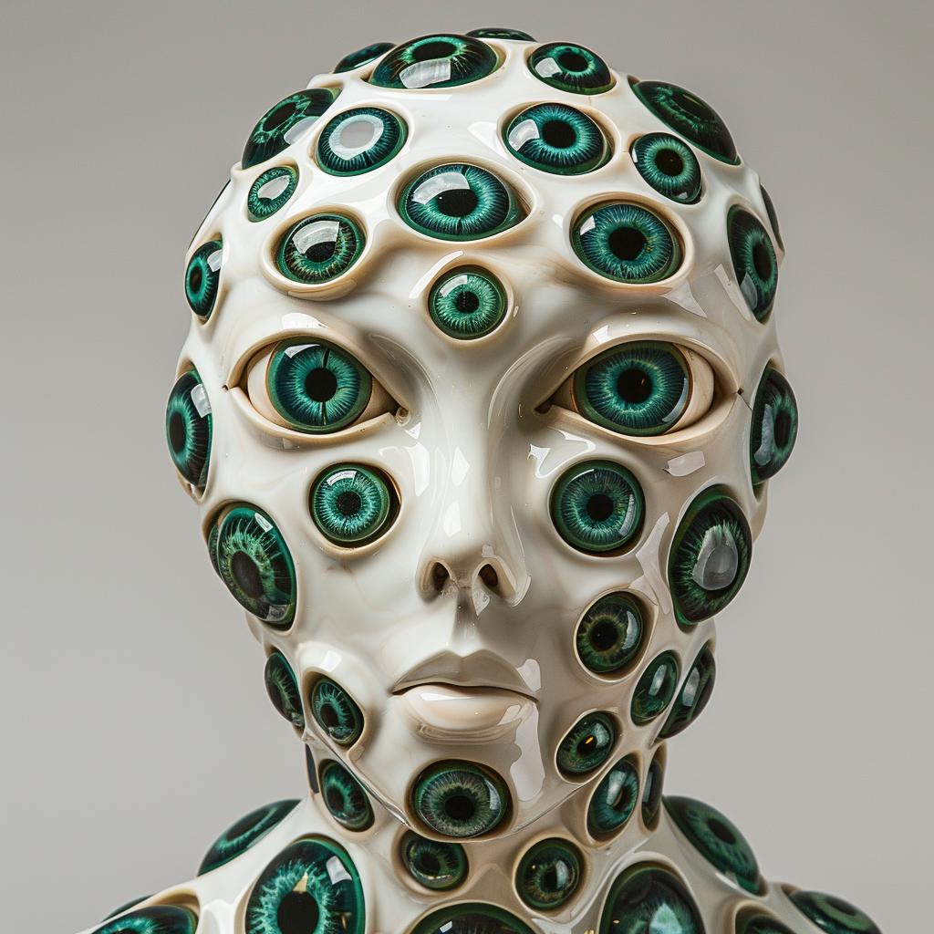 mannequin  green  eyes  symmetrical  ceramic  sculpture  rubber  gelatinous  art  found-object 971832