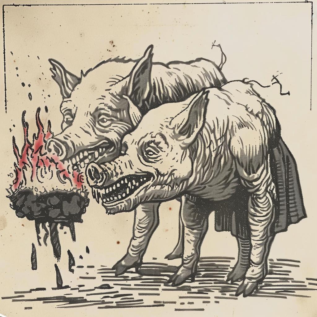 pigs  drawing  horror  mythical  creatures  surreal  food  Todd  McFarlane  illustration 929103