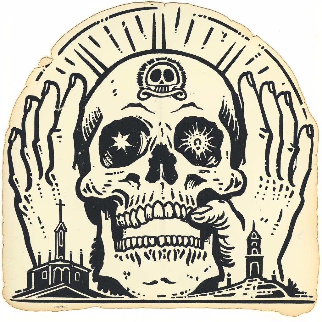 sticker  skull  church  graphic  illustration  dark  gothic  emek  symbolic  design 932093