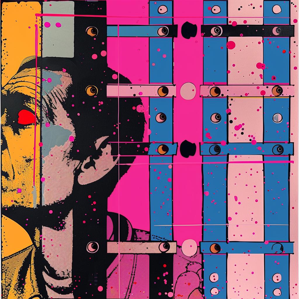 man  gun  psychedelic  vector  art  neo-pop  colorful  vibrant  traditional  illustration 1020250