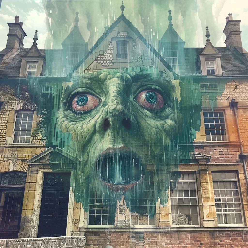 house  green  face  eyes  horror  painting  surreal  creepy  art  monster 949006