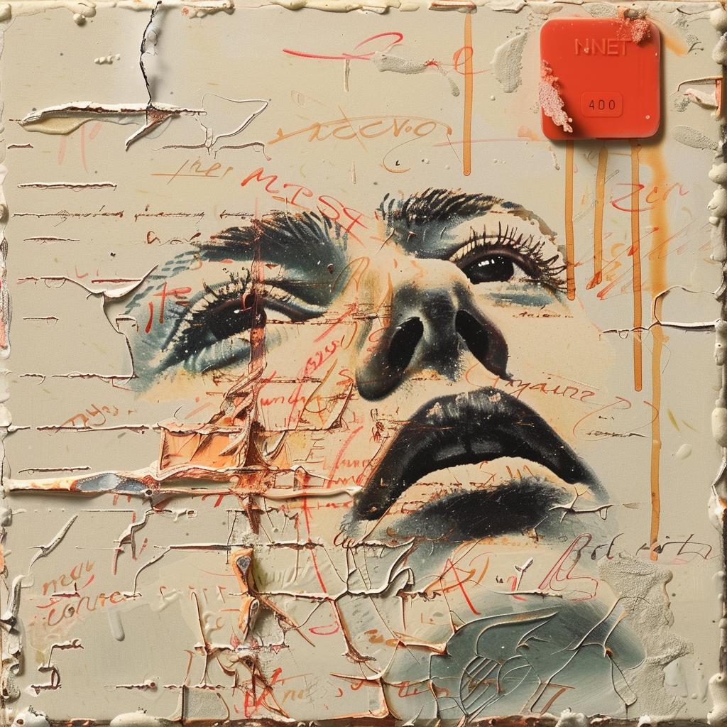 woman  face  red  button  painting  encaustic  palette-knife  impasto  art  style 976036