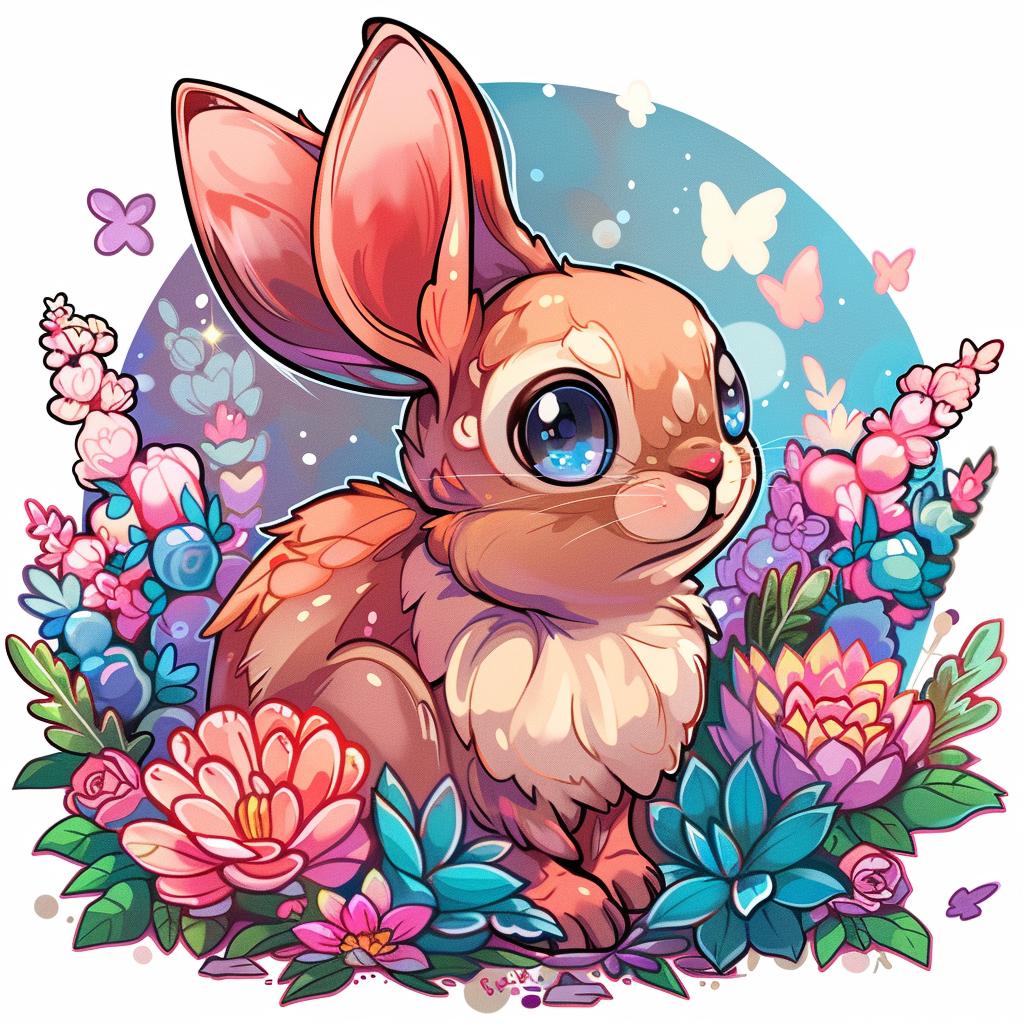 rabbit  tattoo  illustration  flowers  cute  nature  flash  colorful  playful  art 927545