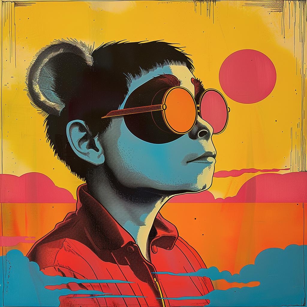 boy  sunglasses  hat  painting  colorful  surreal  album  cover  playful  creative 977693