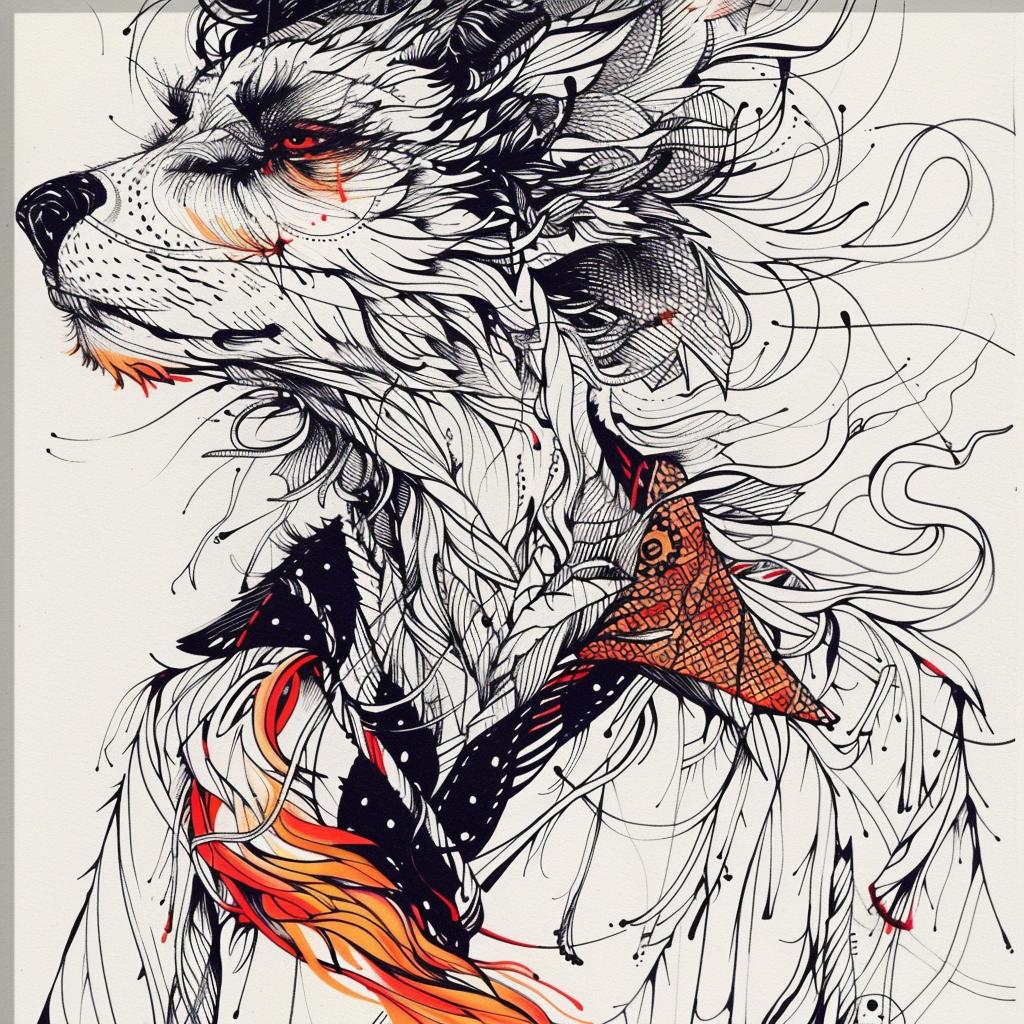 mythical  creature  hybrid  wolf  long  tail  drawing  fantasy  unique  wildlife 953275