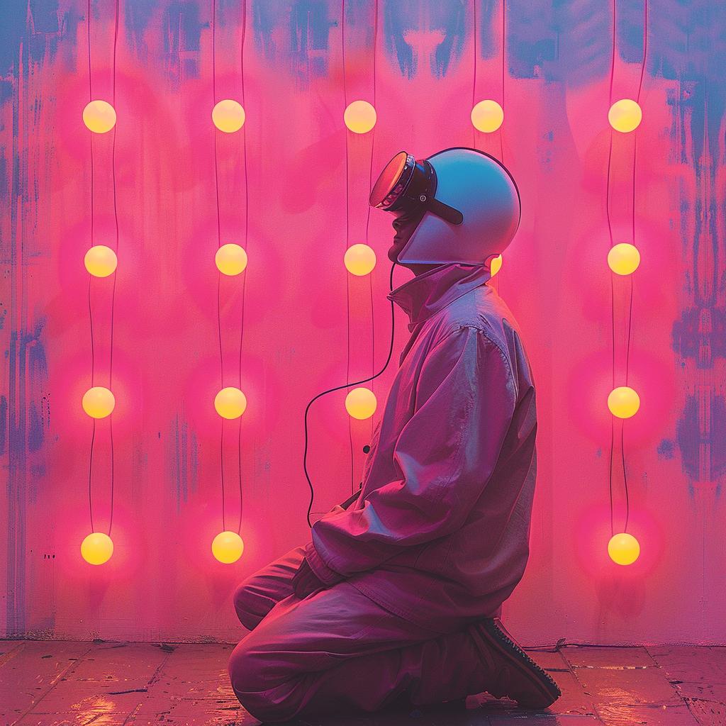surreal  album  neon  lights  creative  man  helmet  light  colorful  Demna 976903