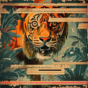 tiger  jungle  wildlife  colorful  nature  safari  vibrant  artistic  landscape  painting 1058022