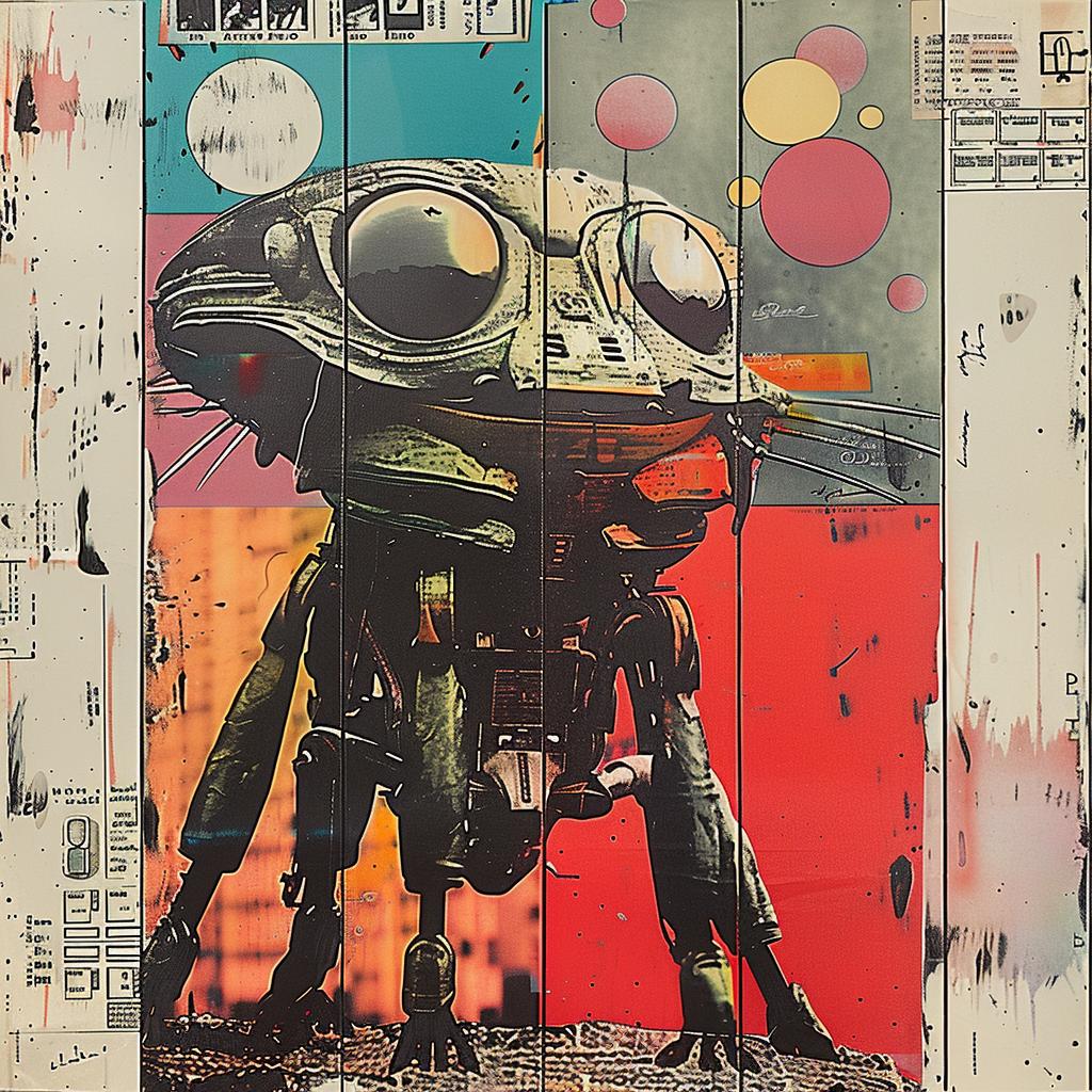 painting  robot  eye  surreal  abstract  collage  modern  design  Rauschenberg  cyborg 937693