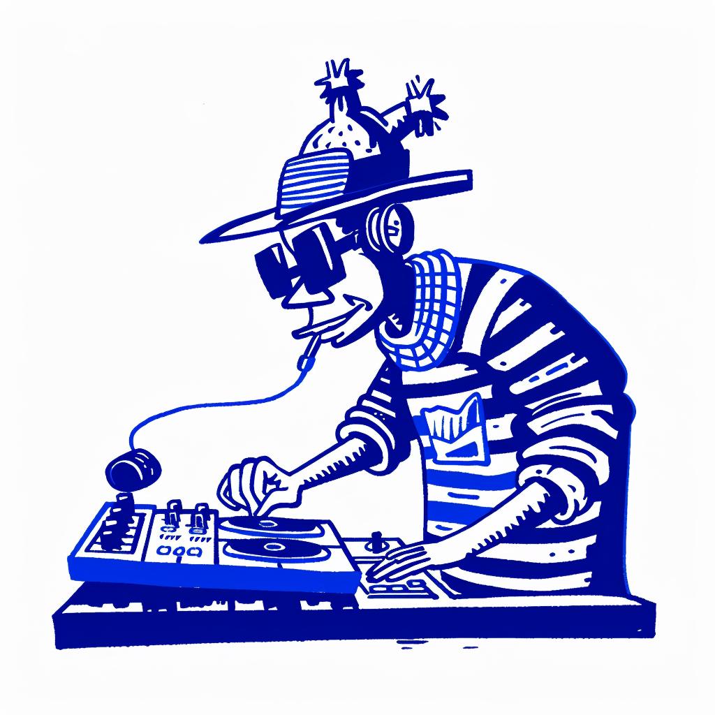 hip-hop  DJ  records  turntable  cartoon  drawing  music  sunglasses  console  hat 1027871