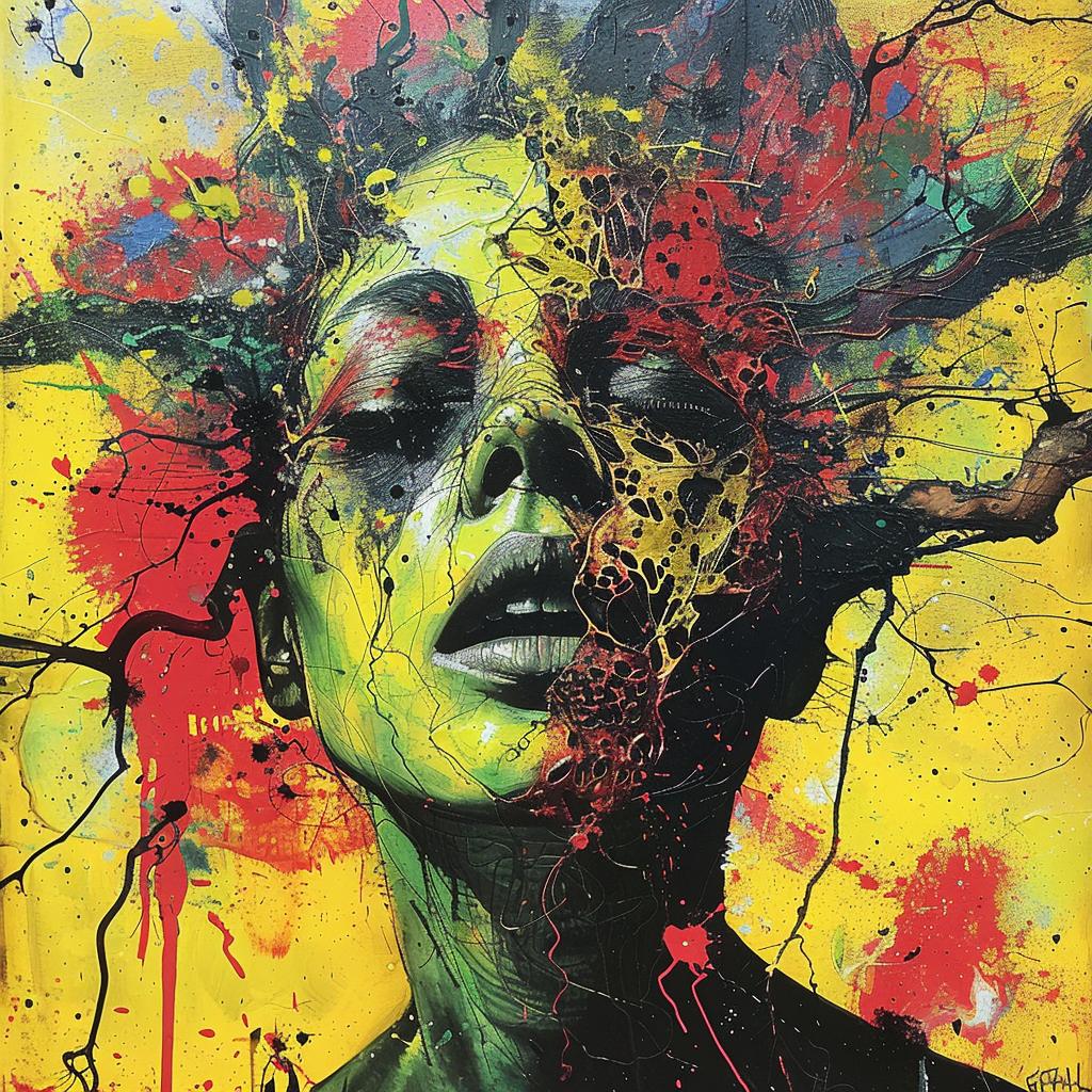 surreal  album  cover  hyper-realistic  screenprinting  woman  tree  head  creative  fantasy 960411