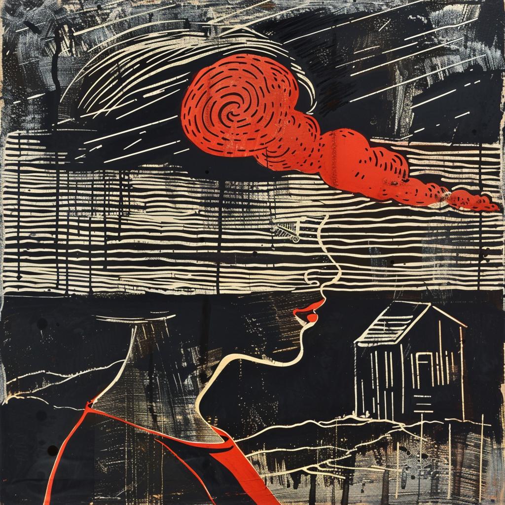 head  abstract  red  clouds  female  portrait  surreal  emotion  colorful  vibrant 928198