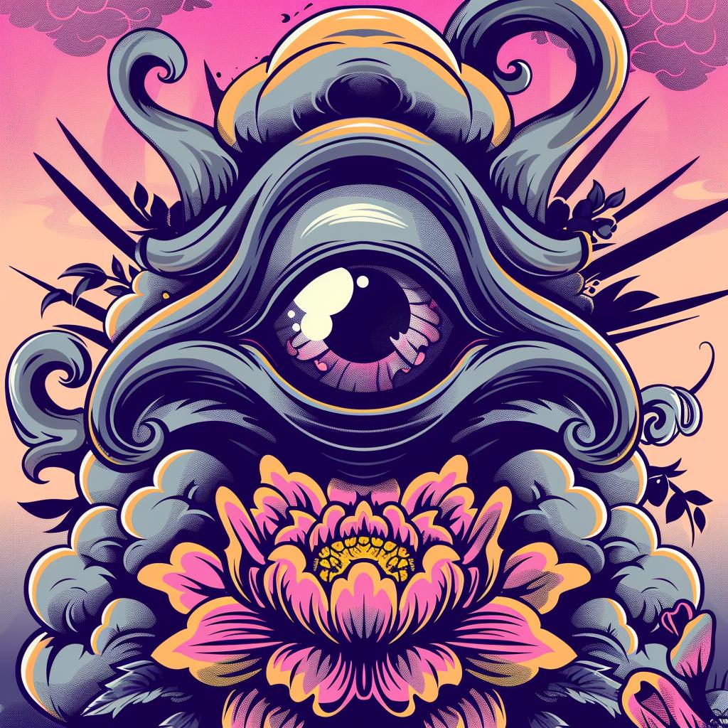 eye  flowers  clouds  illustration  naturalistic  occult  symmetry  badge  floral  tattoo 941483