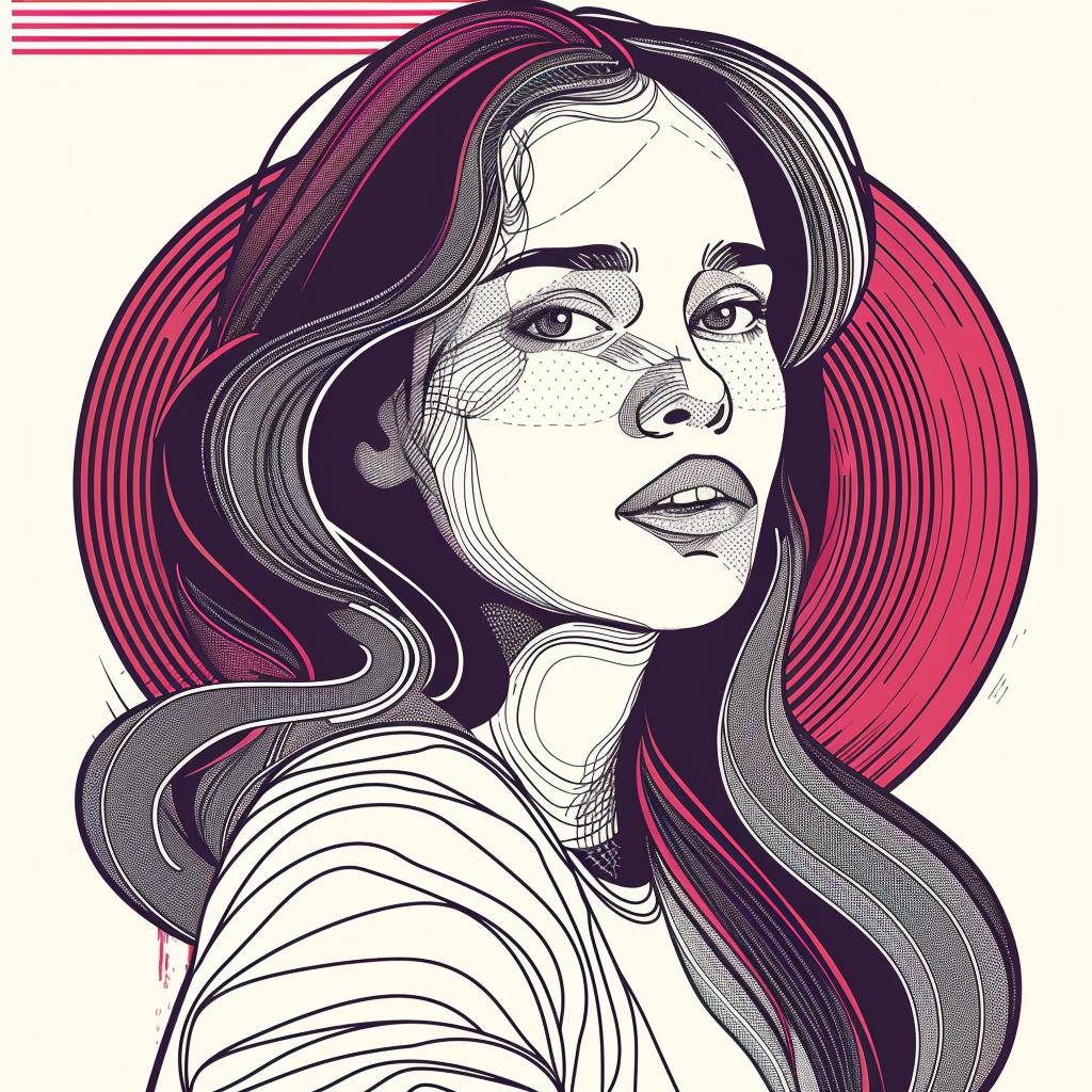 Pop  Art  girl  red  circle  portrait  brunette  long  hair  drawing 936890