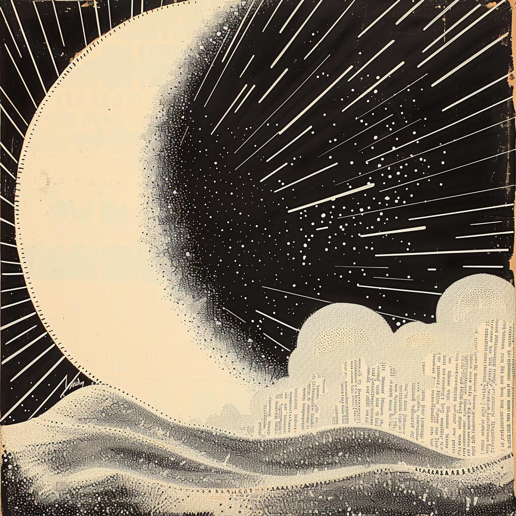 pulsar  radio  landscape  X-rays  graphs  Aubrey  Beardsley  moon  stars  drawing 916046