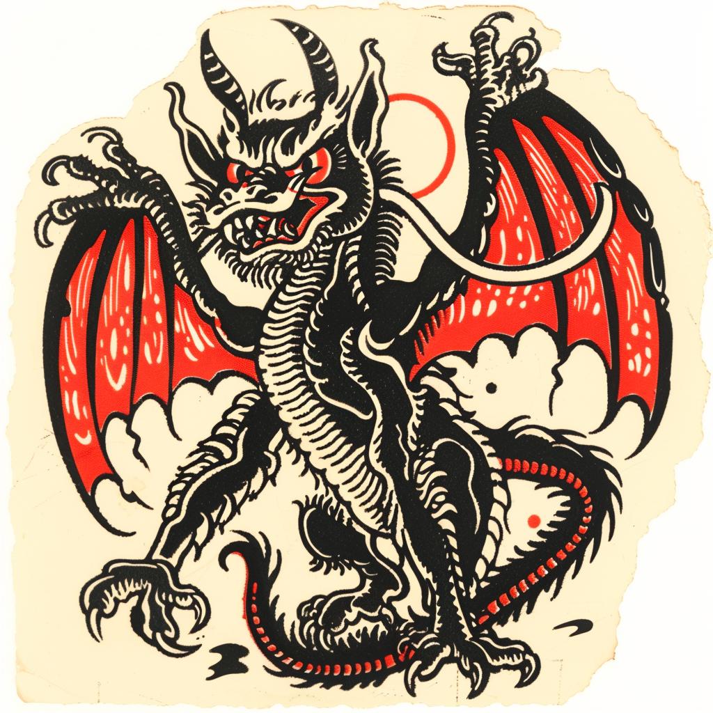 dragon  tattoo  design  black  red  mythical  illustration  art  body  creative 932712