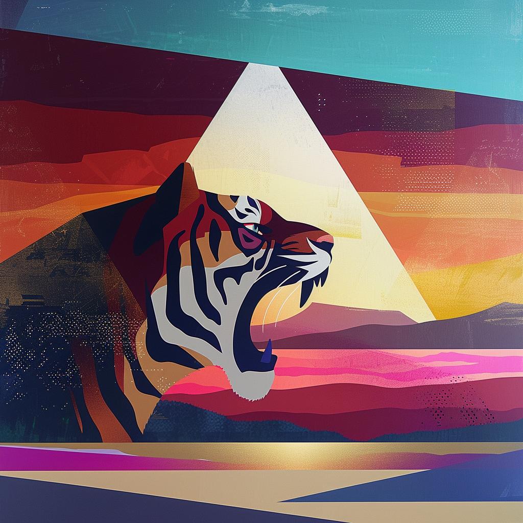animal  tiger  colorful  painting  vibrant  wildlife  illustration  art  dynamic  design 938458