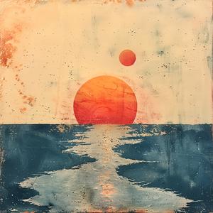 minimalist  encaustic  sunrise  ocean  happy  place  joy  colors  light  art 1062455