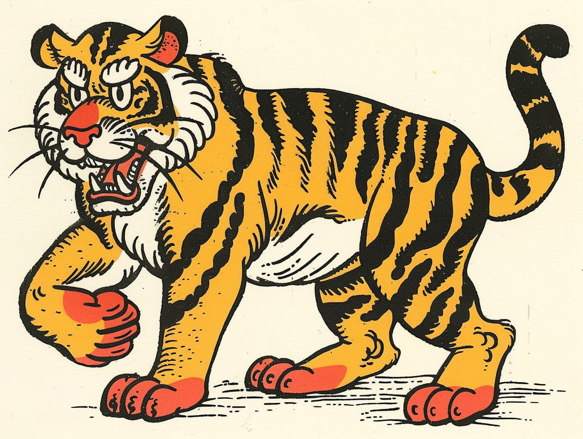 tiger  tattoo  Butcher  Billy  1950s  vintage  sailor  illustration  humor  art 919240