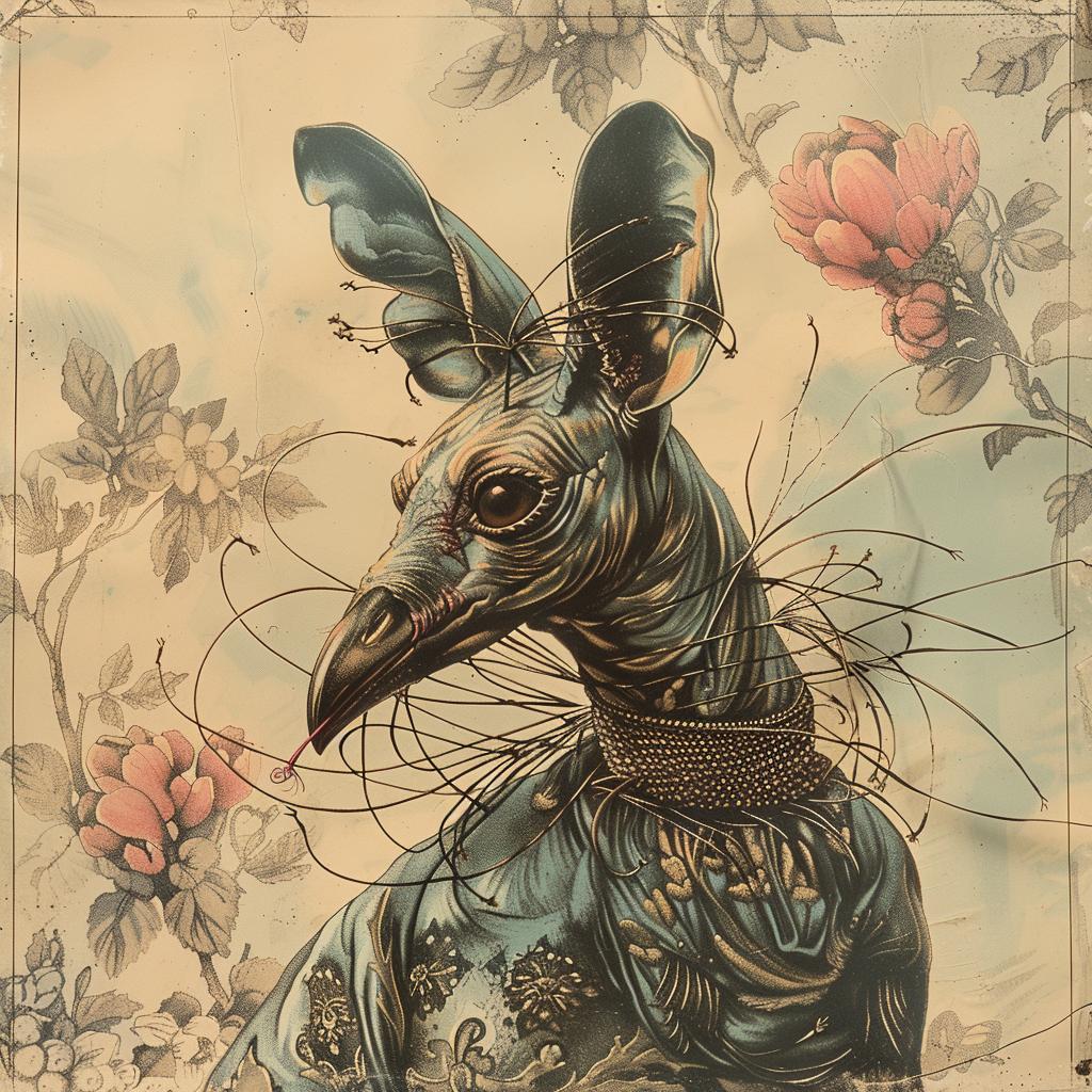 kangaroo  flowers  painting  colorful  wildlife  nature  chromolithography  artwork  whimsical  joyful 1028734