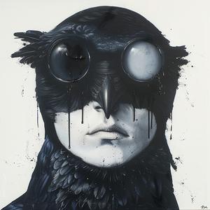 لوحة فنية تصور عينًا تقطر غرابًا من DADA، رسمها Emek بمسدس رش، رقم 1072795
