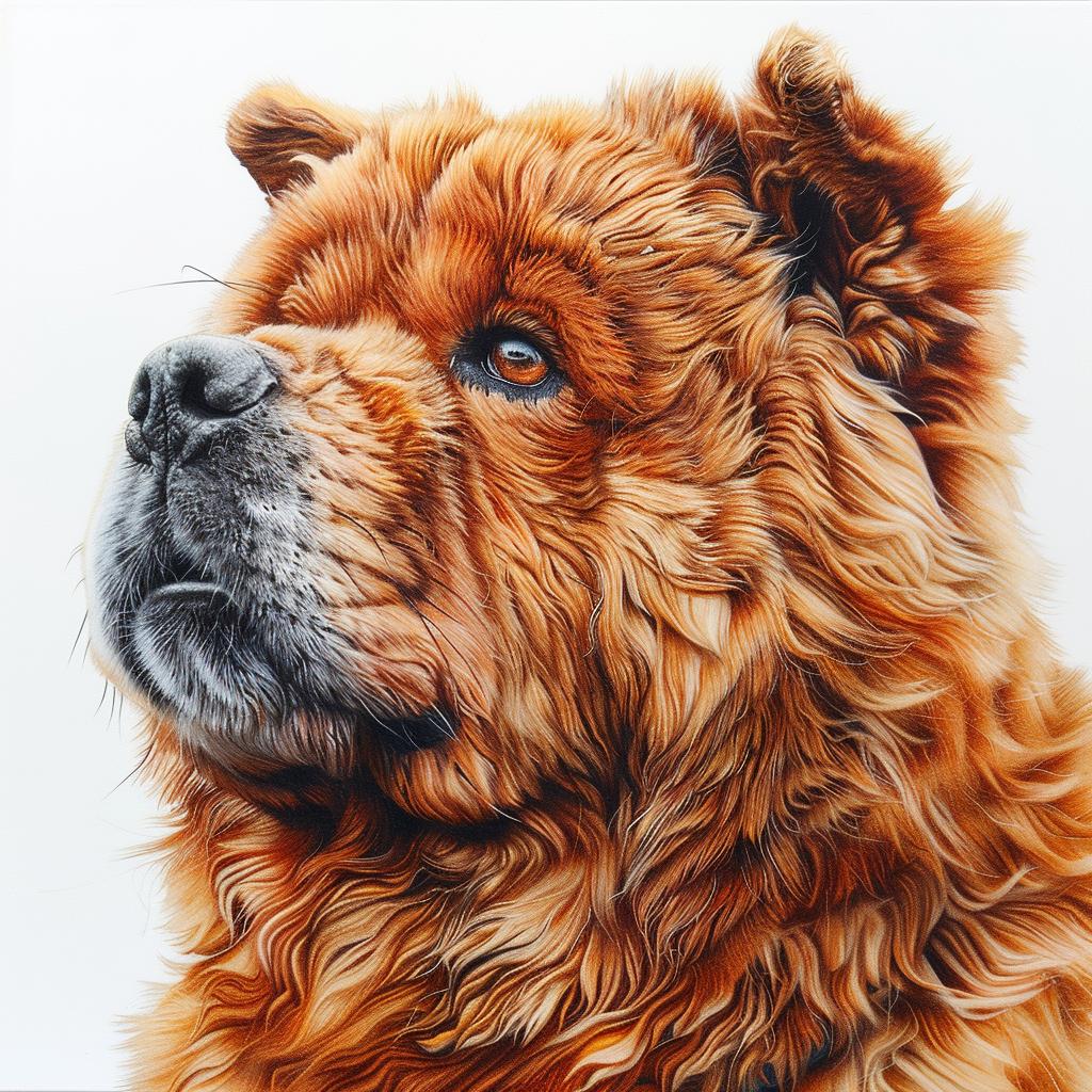 chow  dog  long  hair  painting  portrait  canine  white  adorable  art 942792