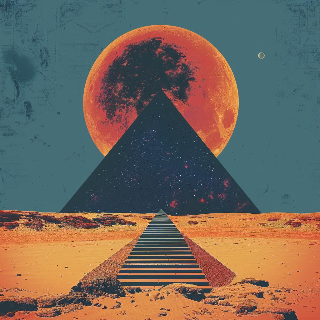 moon  pyramid  desert  album  cover  night  stylized  providence  eye  landscape 964472