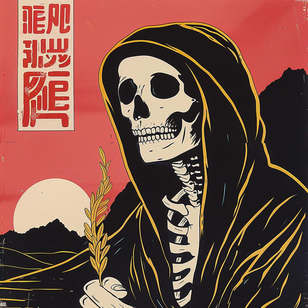 creative  surreal  album  cover  skeleton  wheat  stalk  poster  Joan  Cornella 1019074