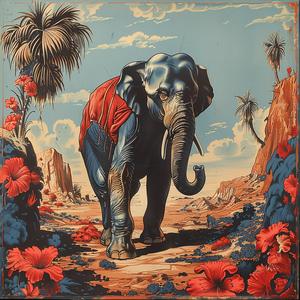 أزهار الفيل، رسم بالألوان الحجرية، أشجار النخيل الملونة، فن الطبيعة، رسم توضيحي 1049470