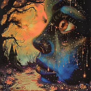 woman  tree  background  artistic  glitter  portrait  nature  canvas  colorful  drawing 1054585