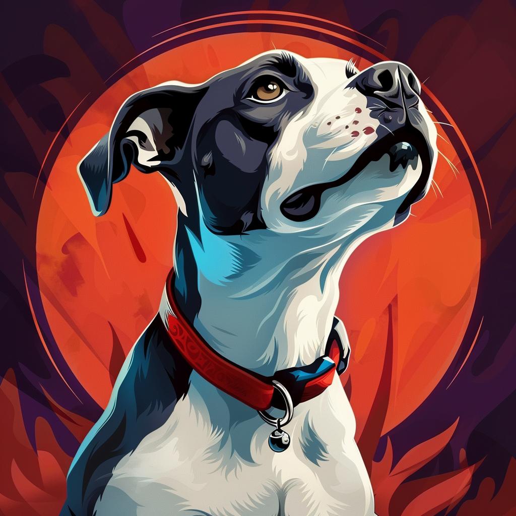 طوق كلب بيتبول أسود أبيض فرو حيوان أليف 1026210