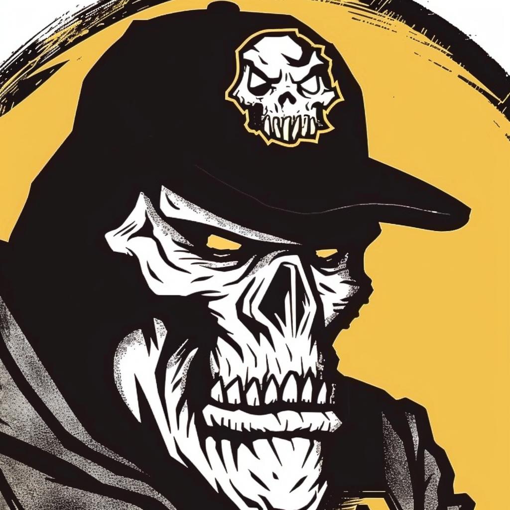 skull  baseball  cap  gun  graphical  stylized  illustration  edgy  modern  dark 1024374