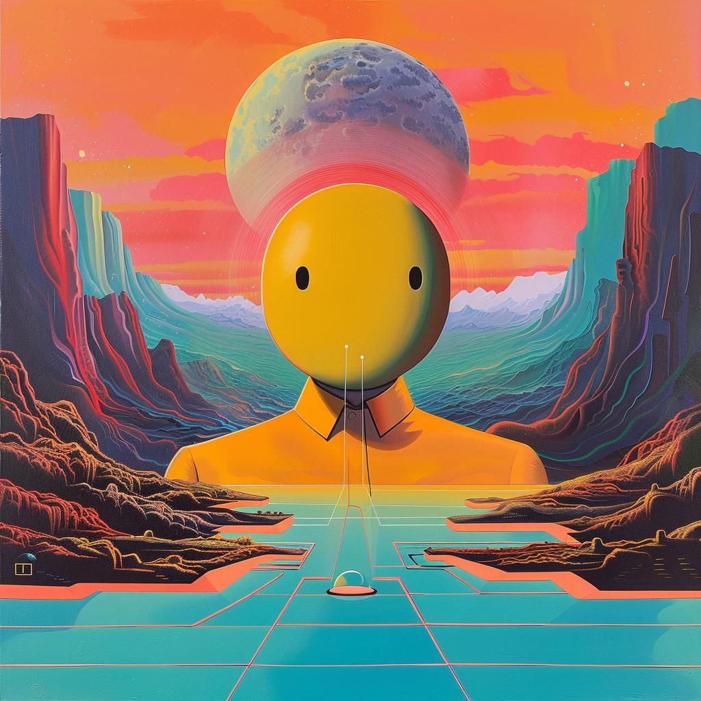 surreal  album  cover  man  mountain  colorful  art  creative  vibrant  expression 977844