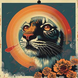 tiger  poster  sun  symmetrical  graphic  vibrant  bold  colorful  design  modern 1038781