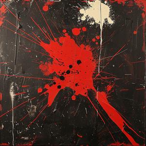 risography  deathmetal  splatter  encaustic  red  black  minimalist  explosion  joy  painting 1062378