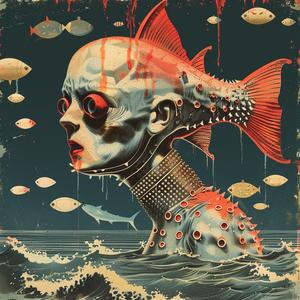 poster  fish  woman  water  fantastical  dreamlike  aquatic  vibrant  chromolithography  art 1040982