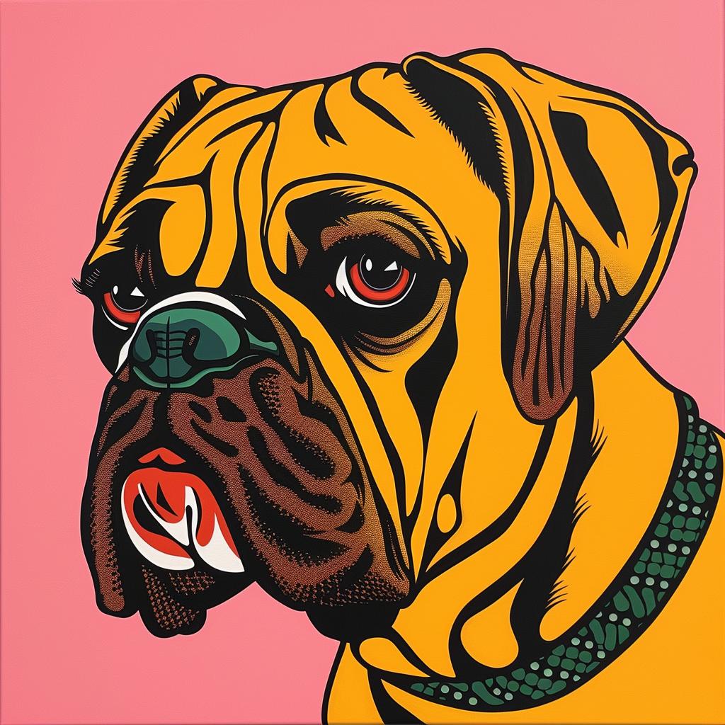 dog  boxer  green  collar  portrait  artistic  vibrant  colorful  expressive  stylized 973732