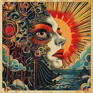 dots  synthwave  woman  sun  design  art  graphic  vibrant  minimal  illustration 1038933