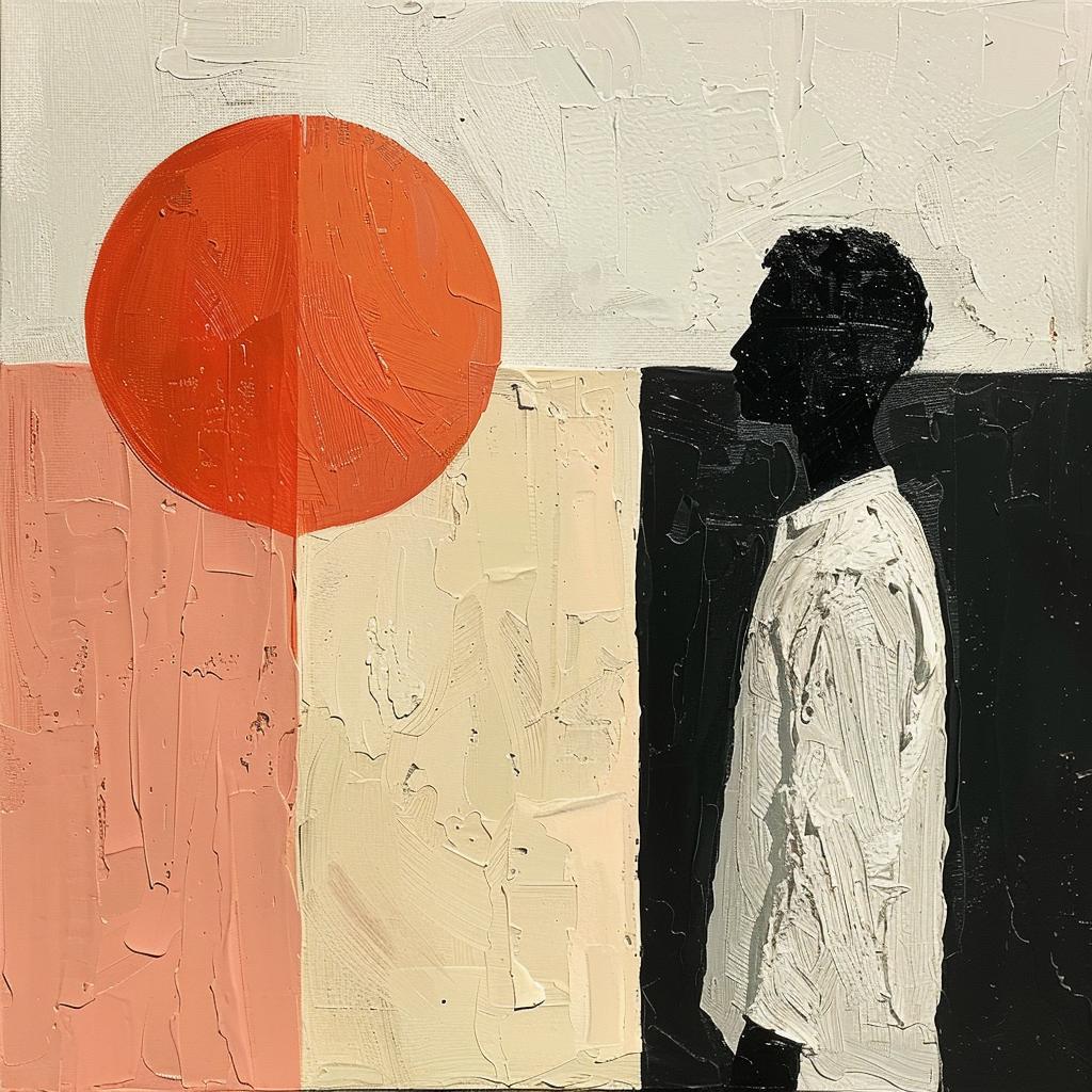 album  cover  man  orange  sun  paint  impasto  palette  1980s  art 963579