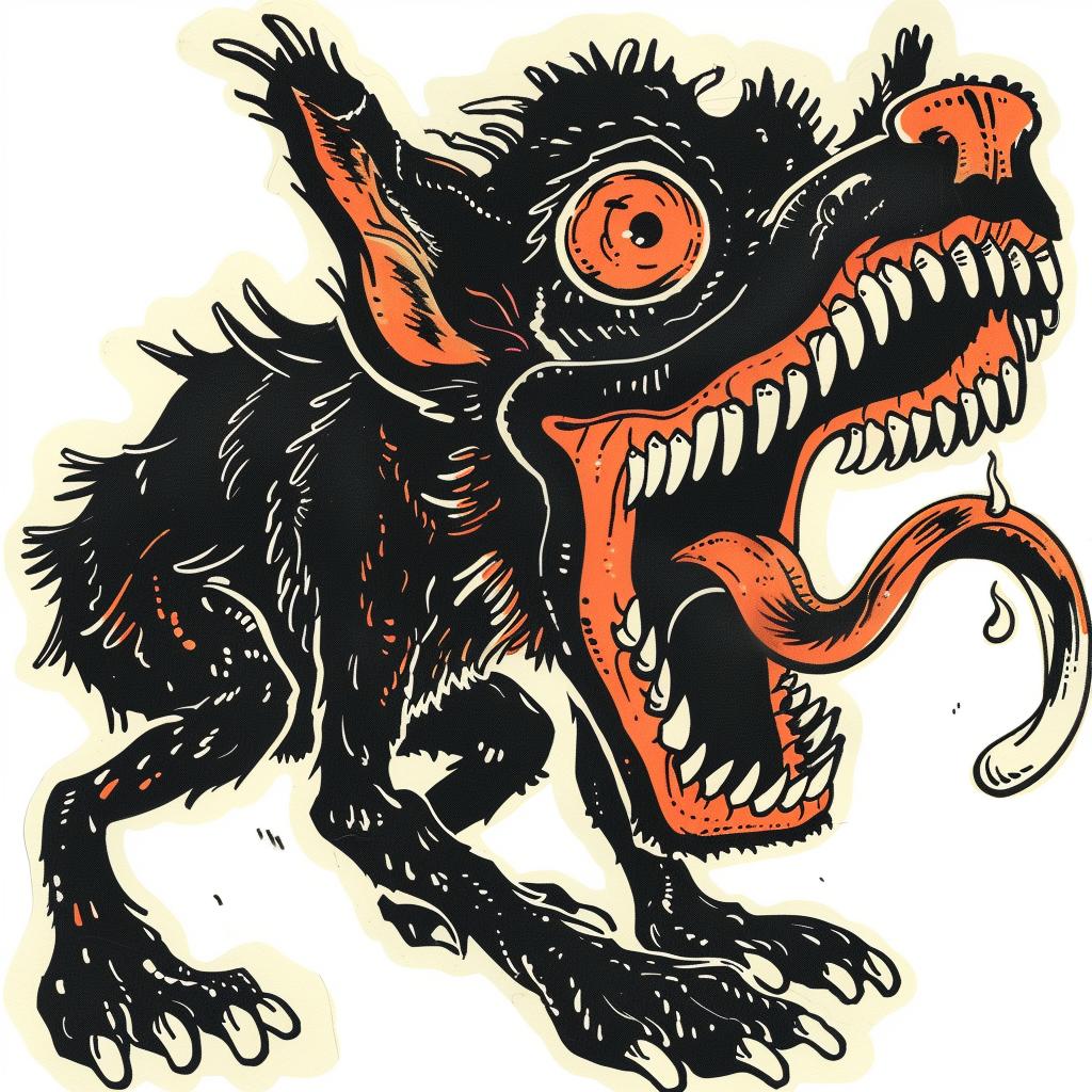 sticker  dog  image  graphic  creativity  vector  black  orange  playful  design 923305