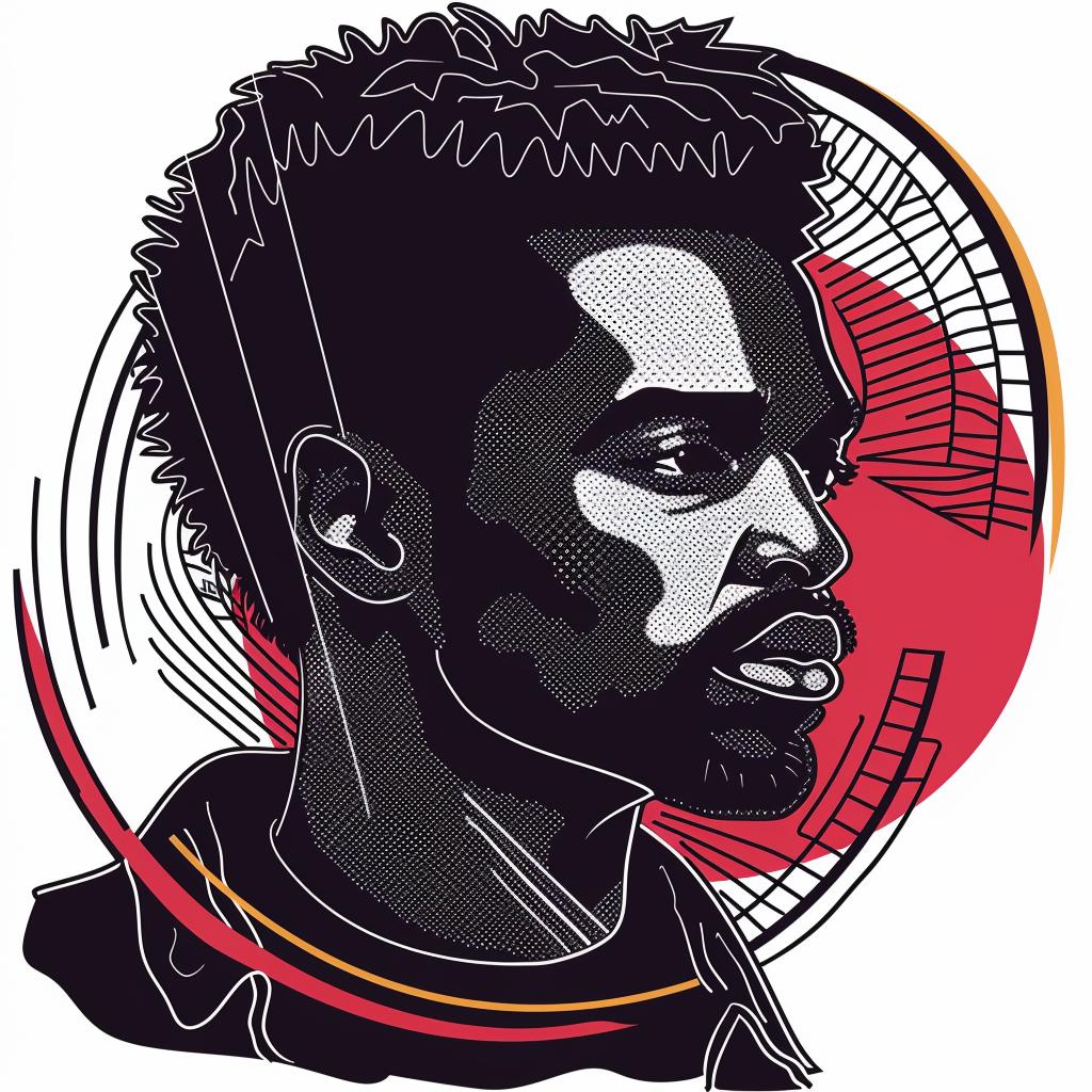 Pop  Art  African  American  man  portrait  beard  curly  hair  red 937463