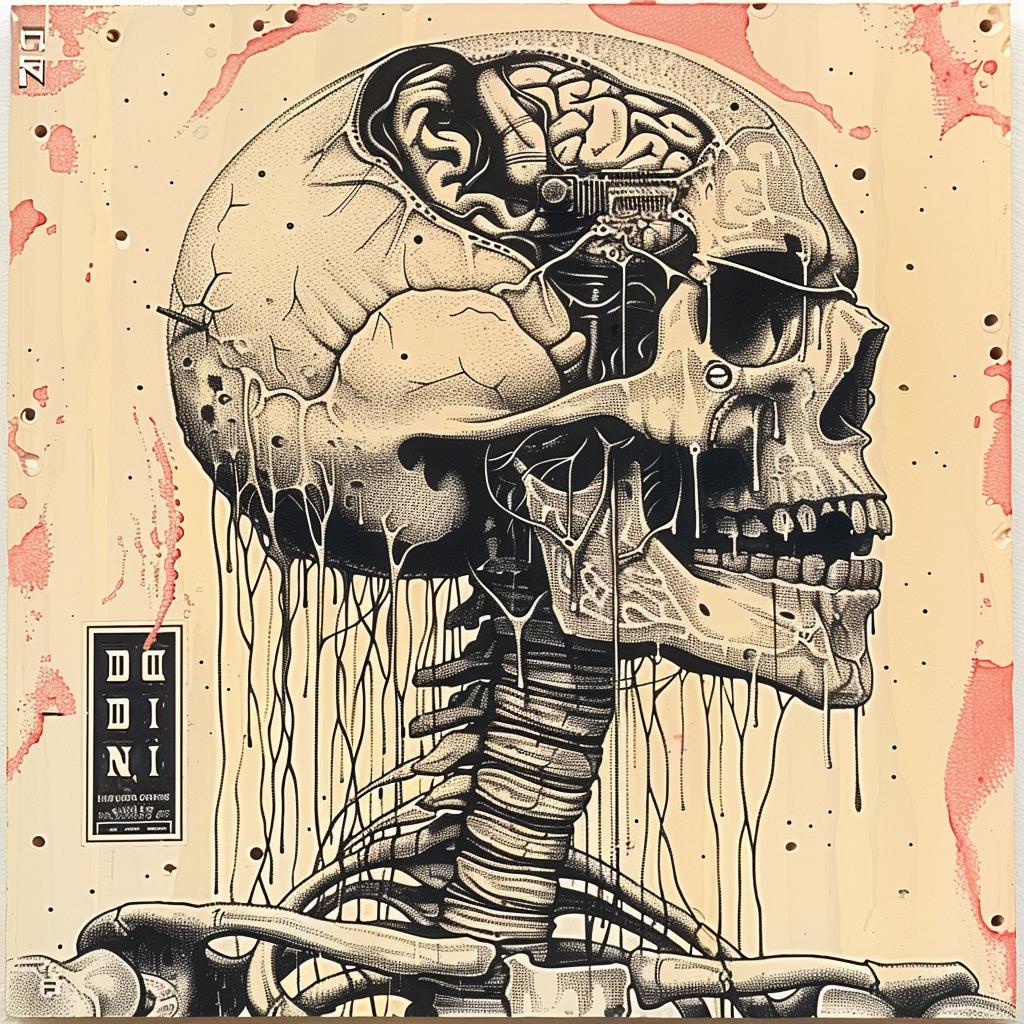 skull  brain  blood  dripping  art  dark  graphic  illustration  macabre  visualart 1015706