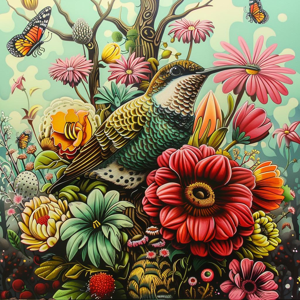 chromolithography  bird  flowers  butterflies  painting  nature  white  background  flora  fauna 1033427