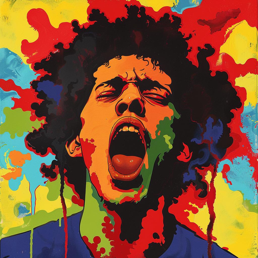 surreal  album  cover  abstract  expressionism  colorful  man  afro  painting  creative 976655