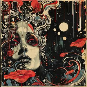 woman  red  hair  flowers  chromolithography  portrait  artistic  colorful  illustration  nature 1052599
