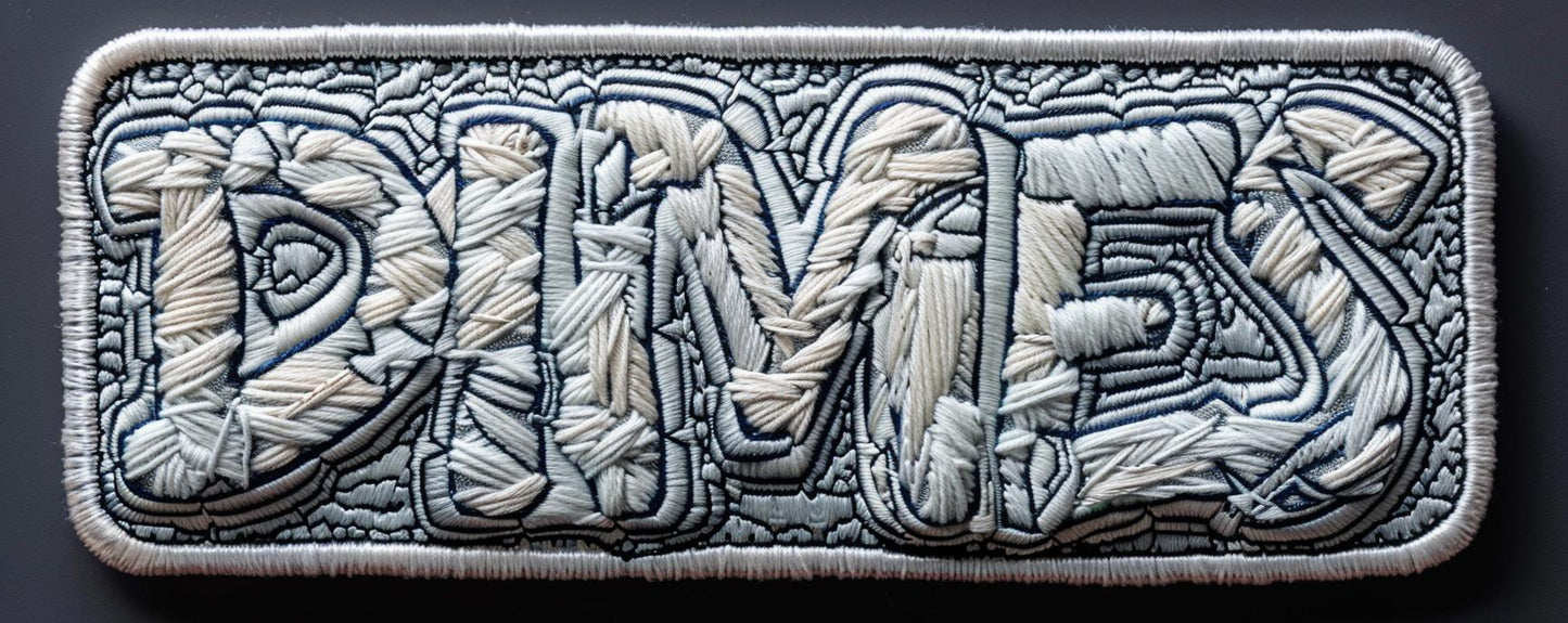 embroidery  patch  chenille  minimal  white  stitch  letters  dimensional  simple  design 961117