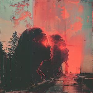chromolithography  sky  twopeople  red  vivid  silhouette  dynamic  background  landscape  art 1054280