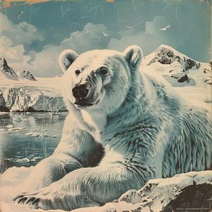 polar  bear  ground  1960s  wildlife  nature  scenery  art  animals  vintage 1079913
