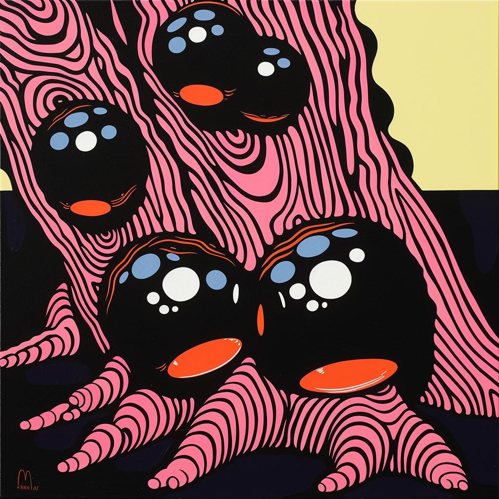 baubles  pulsar  radio  waves  landscape  geometry  pink  lines  black  art 1022920