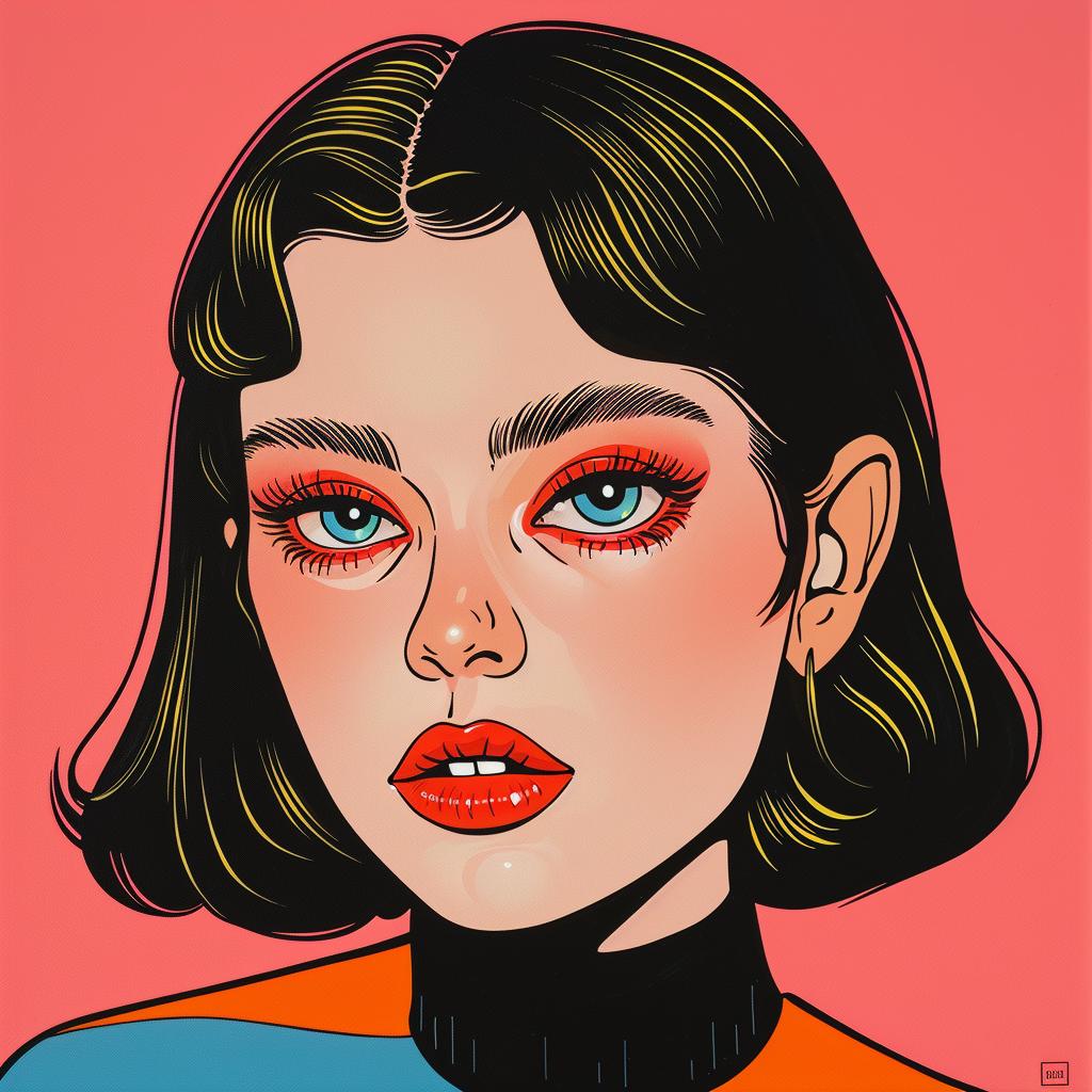 امرأة في العشرين من عمرها ترسم صورة شخصية ذات عيون زرقاء، شخصية فنية واقعية شابة 972572